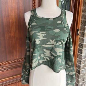 Camo Knit Cold Shoulder